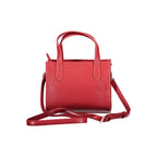 Red Polyurethane Women Handbag