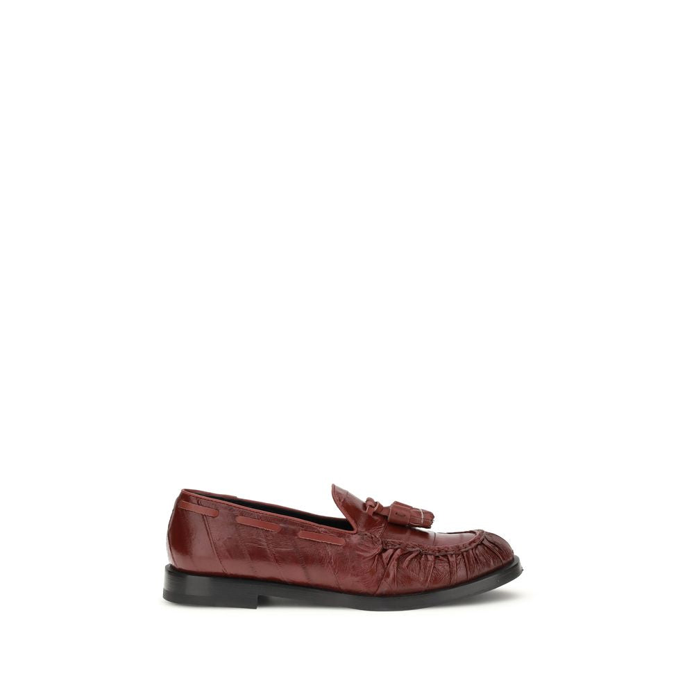 Bordeaux Leather Slip-On Loafers