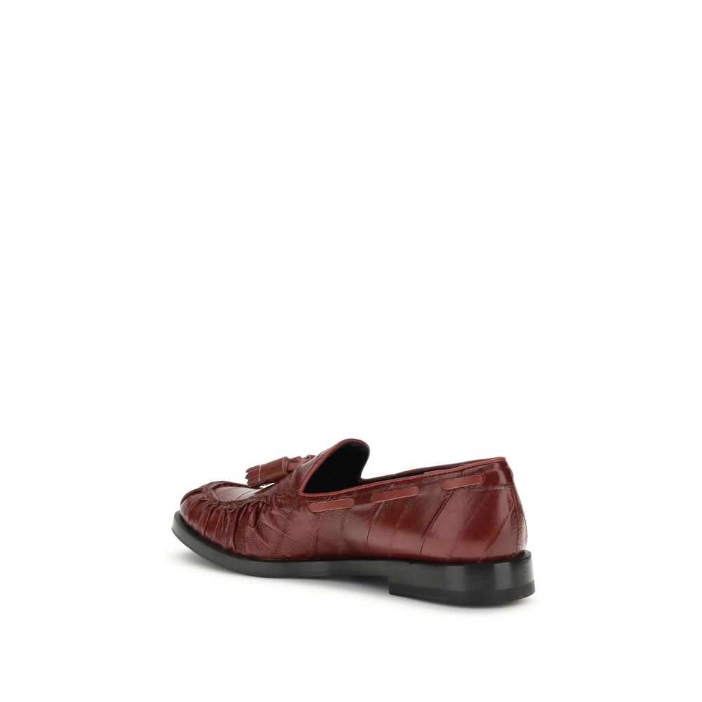 Bordeaux Leather Slip-On Loafers