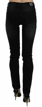 Dark Black Dora Slim Fit Denim Pants