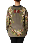 Enchanted Sicily Silk Crewneck Blouse Sweater