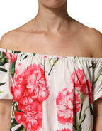 Multicolor Floral Off Shoulder Blouse Top