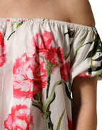 Multicolor Floral Off Shoulder Blouse Top