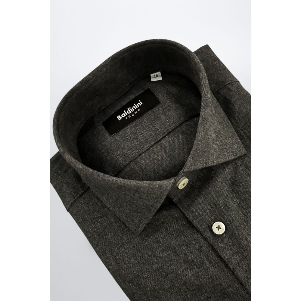 Gray Cotton Men Shirt