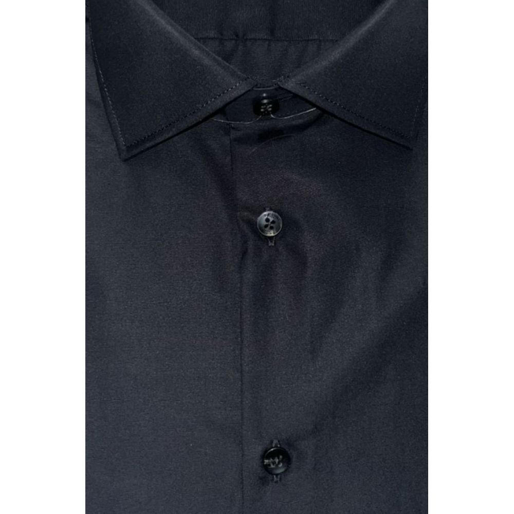 Black Cotton Men Shirt
