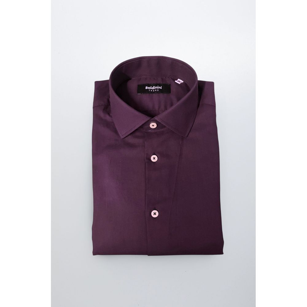 Purple Cotton Men Shirt