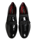 Black Leather Slip On Dress Men Loafers Shoes
