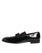 Black Leather Slip On Dress Men Loafers Shoes