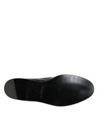 Black Leather Slip On Dress Men Loafers Shoes