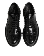 Black Leather Studded Men Formal Derby  Shoes