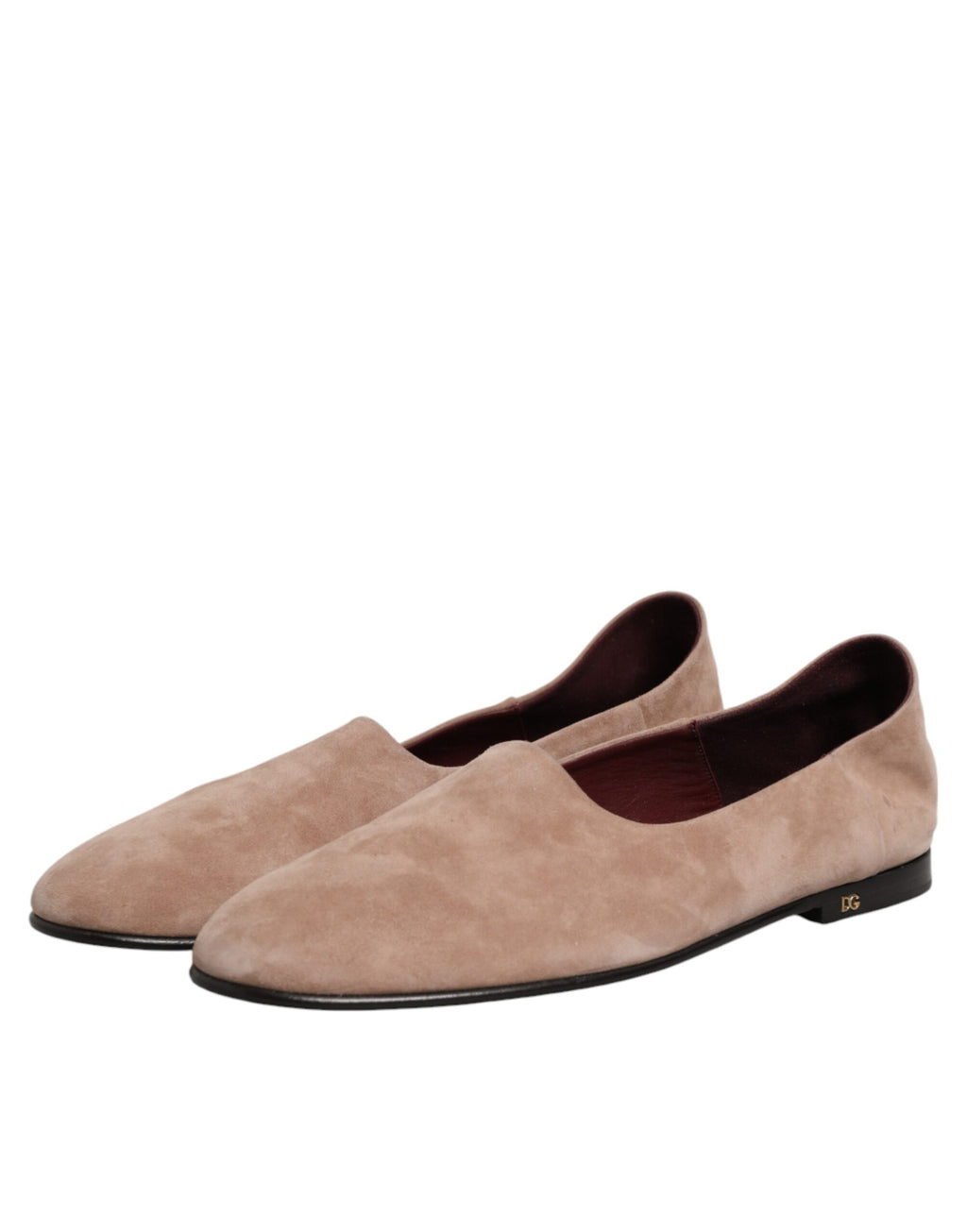 Beige Leather Suede Slip On Loafers Dress Shoes