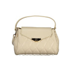 Beige Polyurethane Women's Handbag