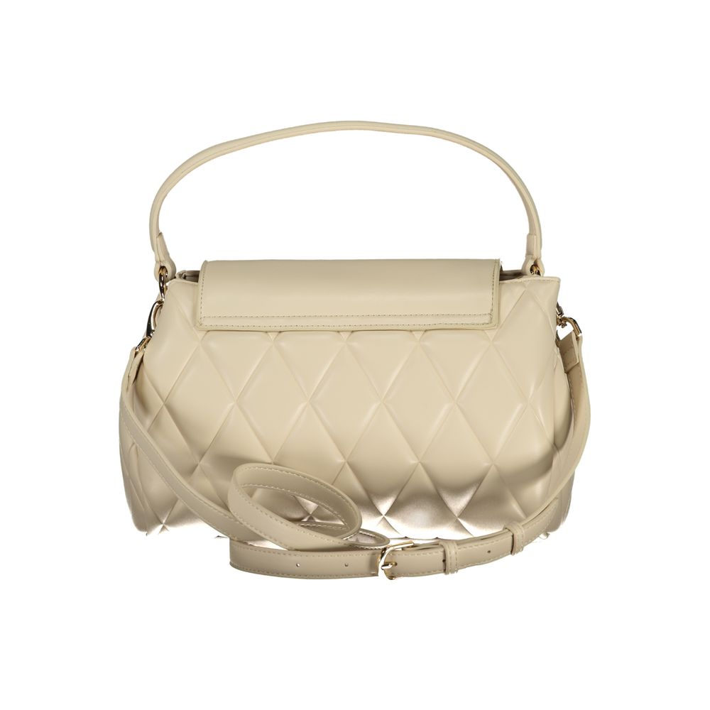 Beige Polyurethane Women's Handbag
