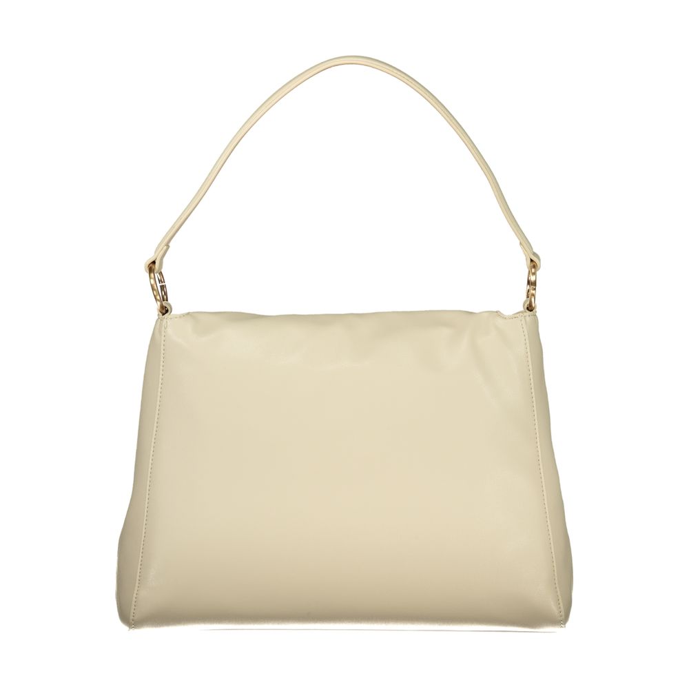 Beige Polyurethane Women Shoulder Bag
