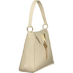 Beige Polyurethane Women Shoulder Bag