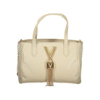 Beige Polyurethane Women Handbag