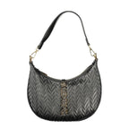 Black Polyurethane Women's Shoulder Bag