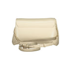 Beige Polyurethane Women Shoulder Bag