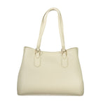 Beige Polyurethane Women Handbag