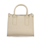 Beige Polyurethane Women Handbag