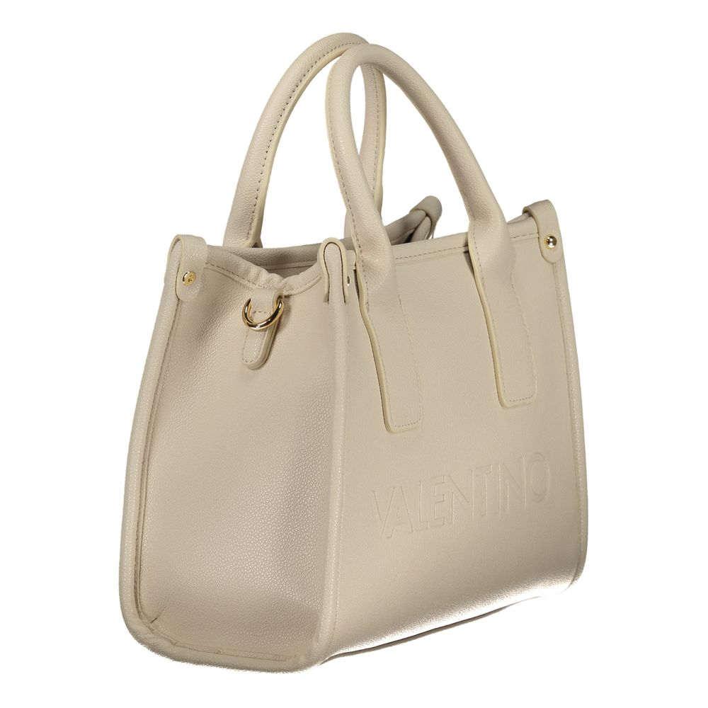 Beige Polyurethane Women Handbag