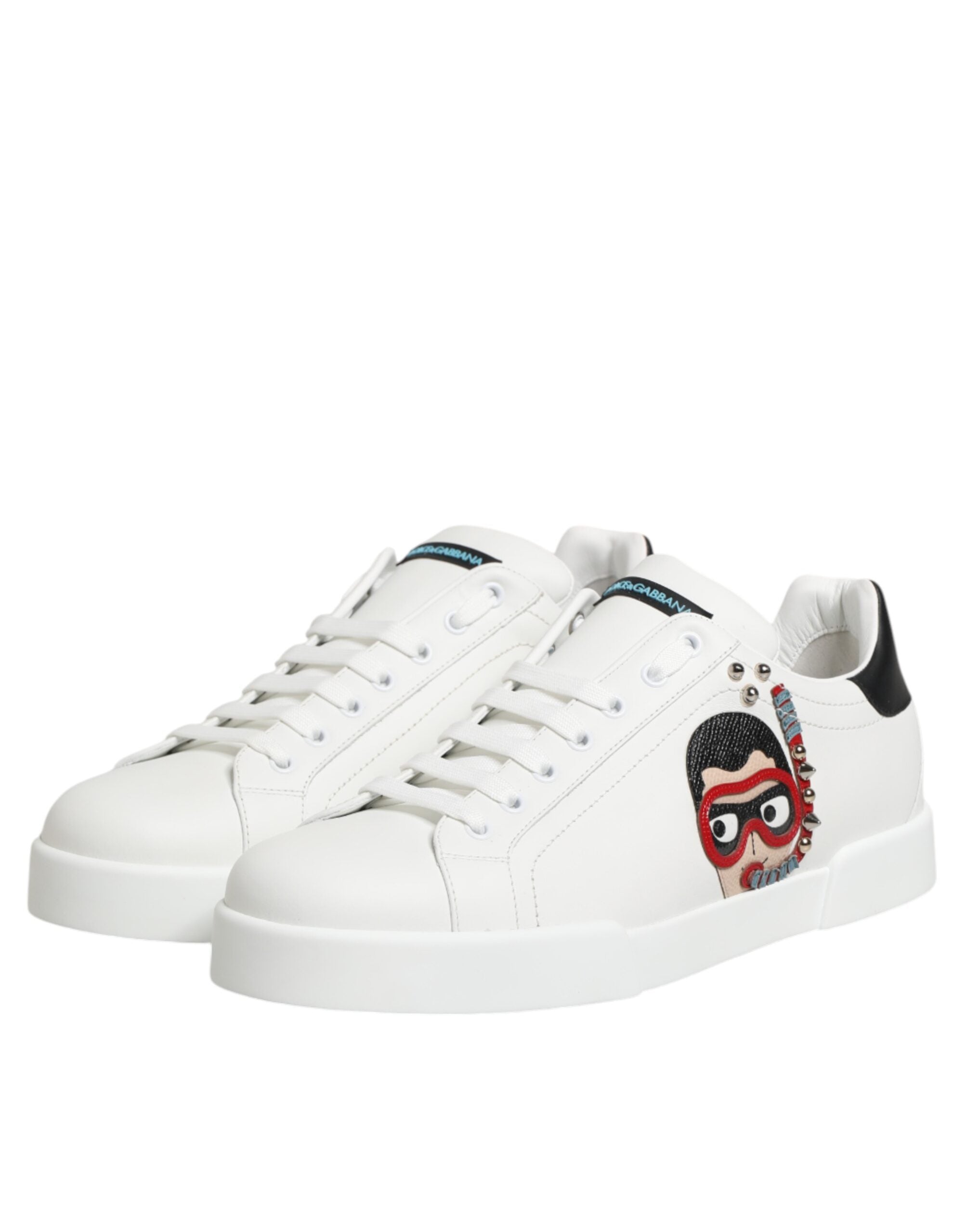 White Leather #DGFAMILY Men Sneakers Shoes