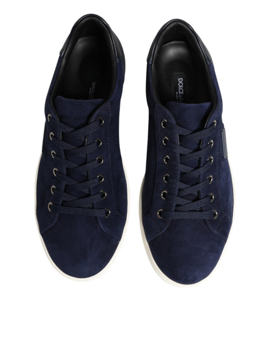 Blue Leather Suede Low Top Sneakers Shoes