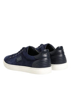 Blue Leather Suede Low Top Sneakers Shoes