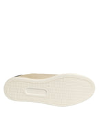 Beige London Low Top Leather Sneakers Shoes