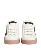 White Leather Sacred Heart Sneakers Shoes