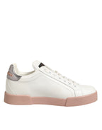 White Leather Sacred Heart Sneakers Shoes
