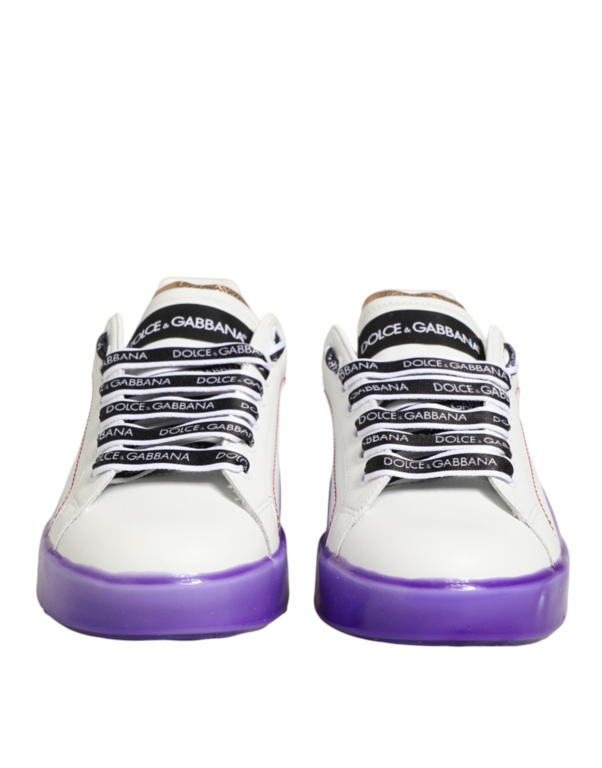 White Purple Leather Low Top Sneaker Shoes