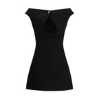 Black Fleece Wool Casual Dress