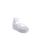 White Leather Platform Sandals