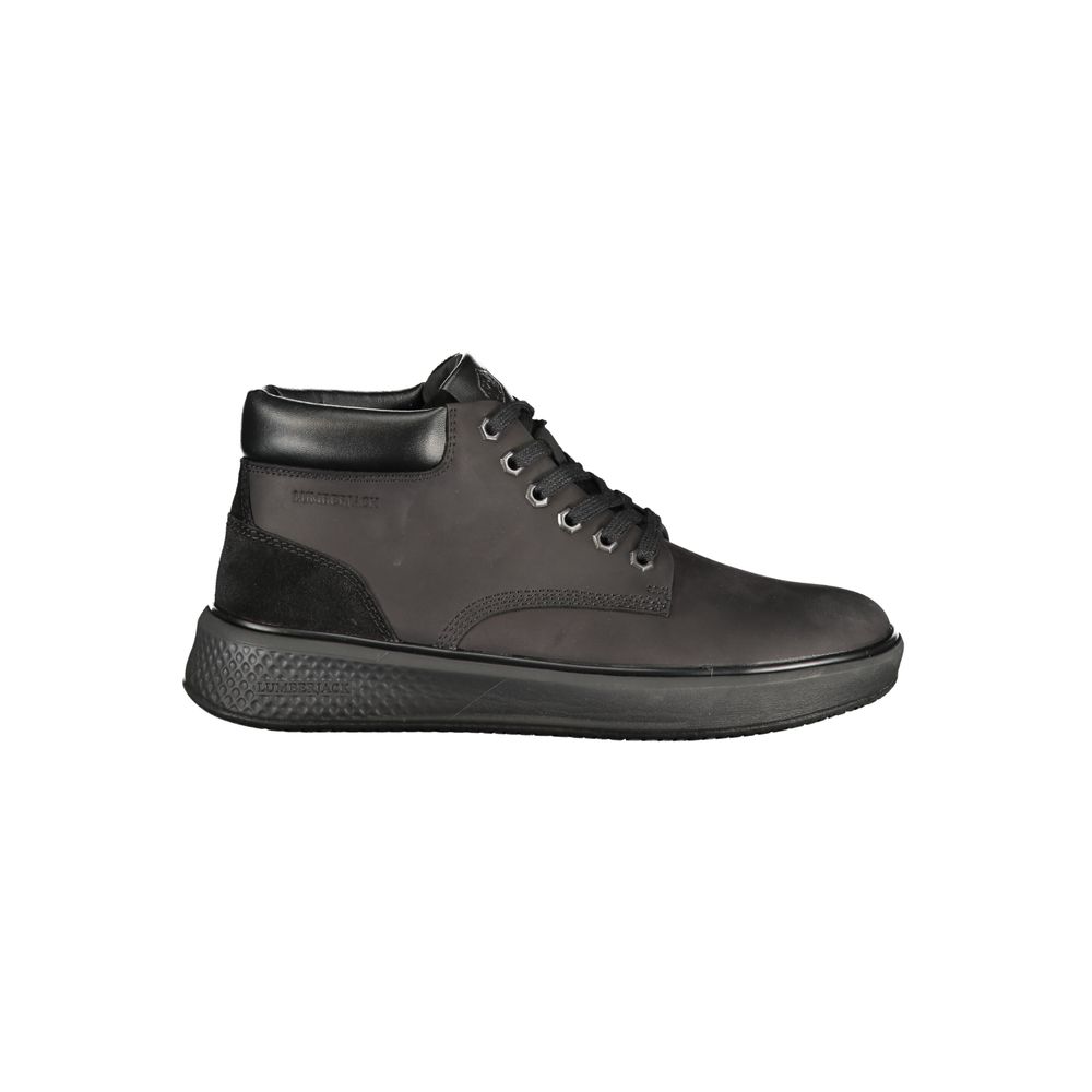 Black Leather Men Sneaker