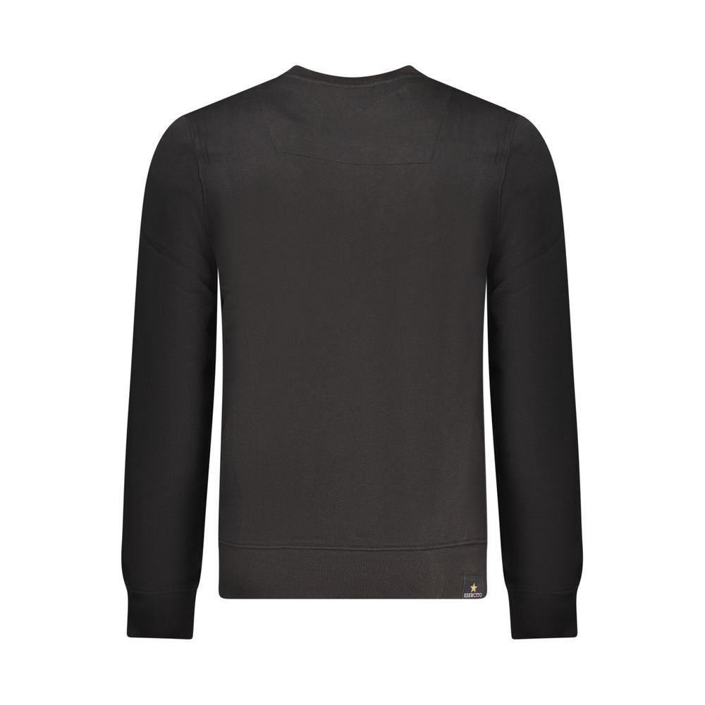 Black Cotton Men Sweatshirt