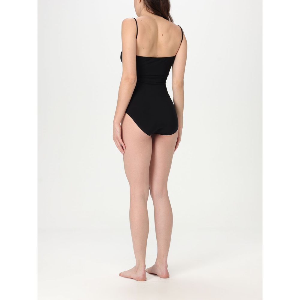 Black Nylon One-Piece Swimsuit