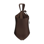 Brown Polyamide One-Piece Swimsuit