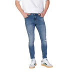 Blue Cotton Skinny Jeans