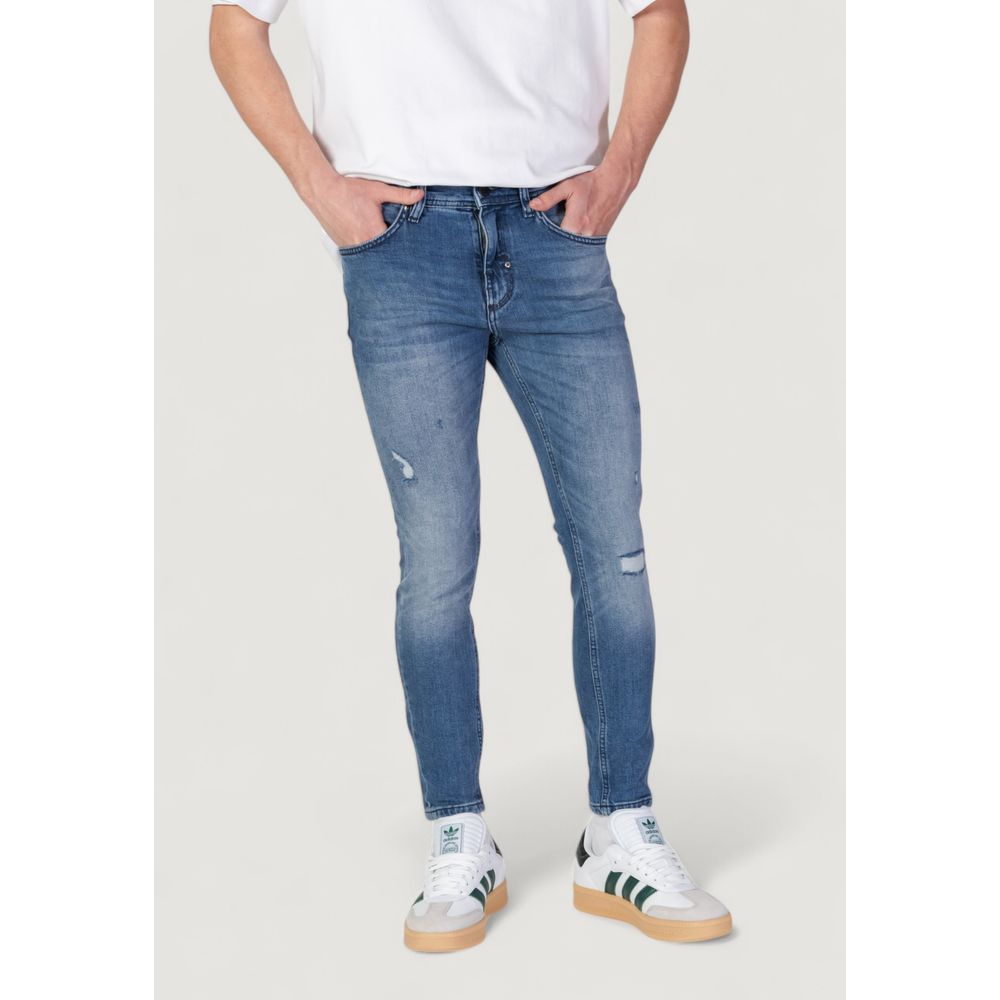 Blue Cotton Skinny Jeans