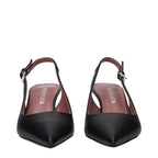 Black Leather Platform Pumps