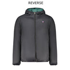 Black Polyester Men's Reversible Jacket