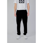 Black Polyester Casual Pants