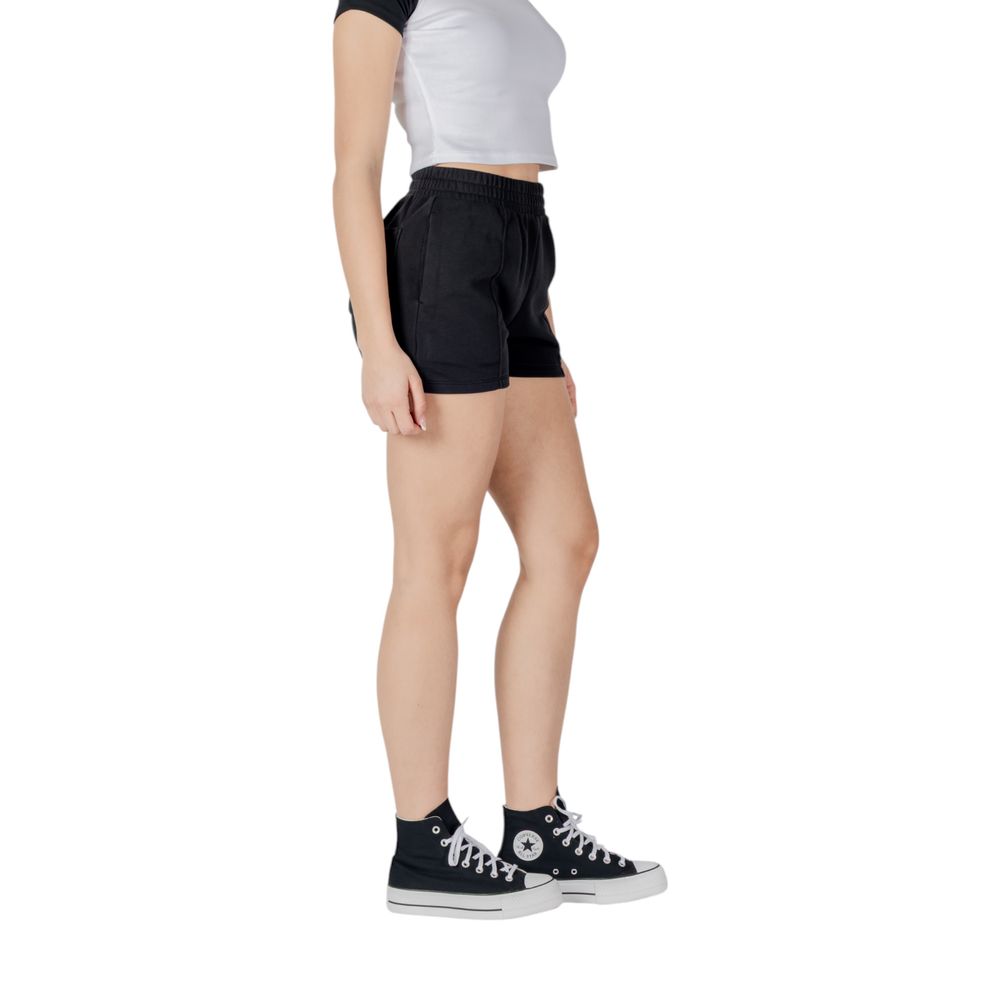 Black Cotton Bermuda Shorts