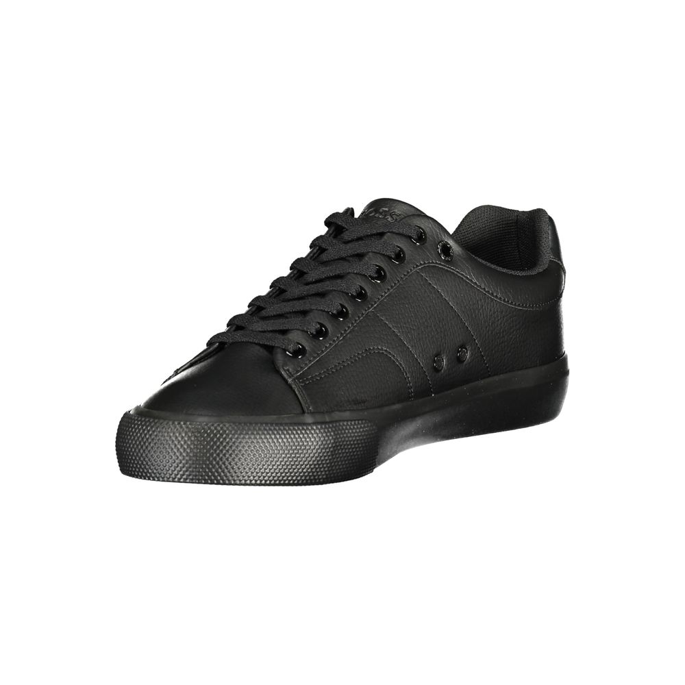 Black Polyurethane Men Sneaker