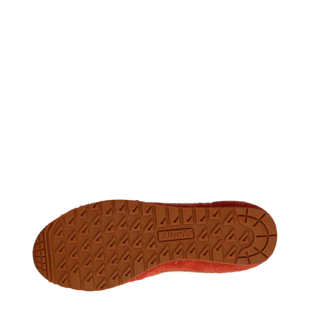 Orange Leather Sneakers