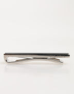 Silver Tone Brass Logo Branded Men Accessory Tie Clip Bar