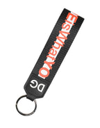 Black Logo Polyester Silver Brass Holder Keychain Keyring