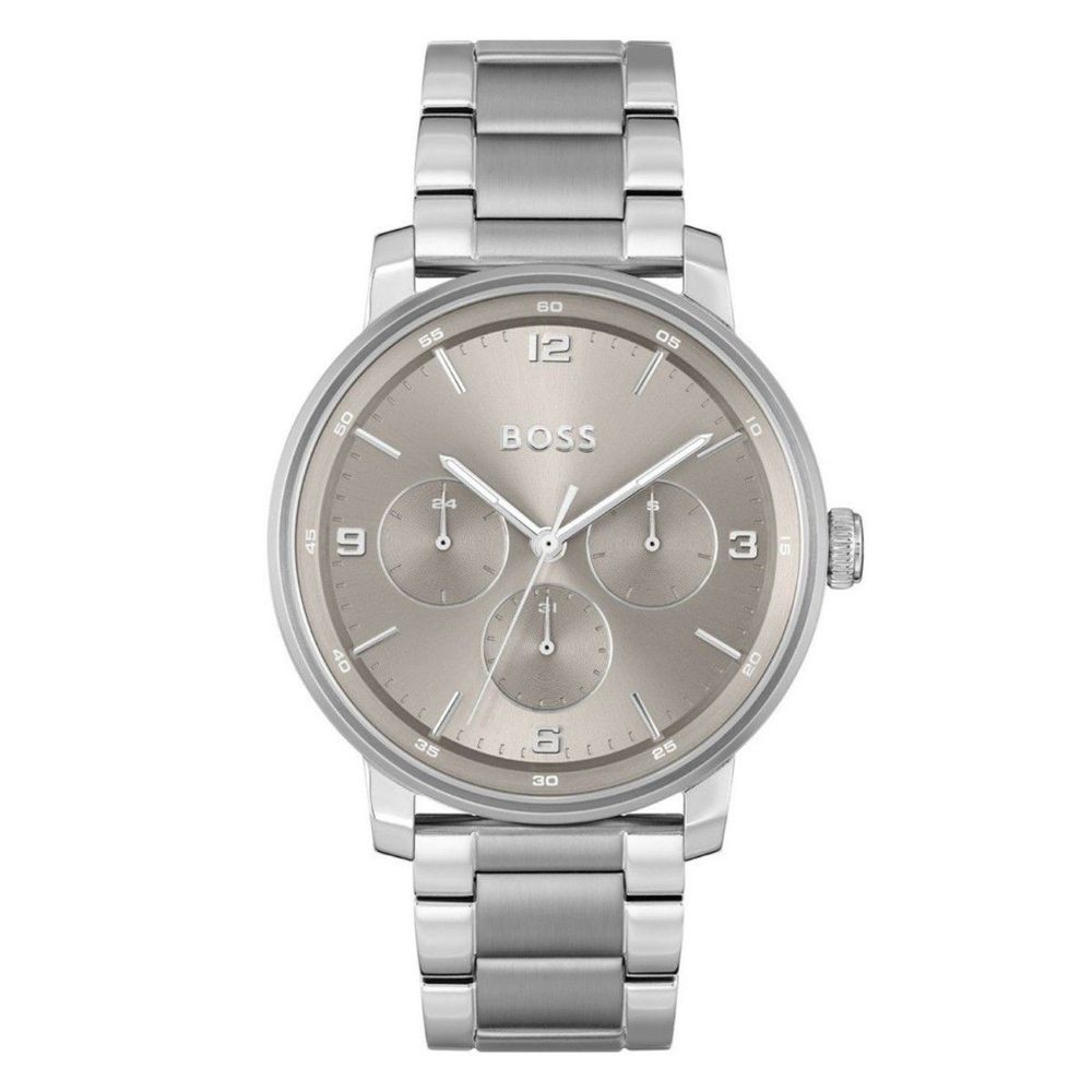 Gray Stainless Steel Dress Watch