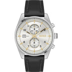 Black Leather Dress Watch